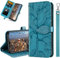 IMIRST Wallet Case for Apple iPhone 15 - Premium Leather Card Slots Kickstand Flip Protective Case Cover for Apple iPhone 15, RX2 Tree Blue