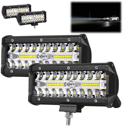 Aicharynic 2 Stück LED Arbeitsscheinwerfer, 120W Offroad LED Scheinwerfer 7 Zoll 12V/24V Zusatzscheinwerfer 6500K Arbeitslicht IP67 Wasserdicht Rückfahrscheinwerfer für Auto SUV Truck Traktor