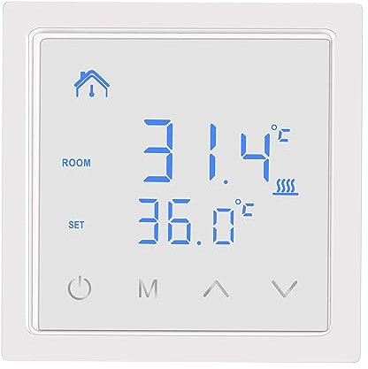 Thermostat,ERYUE Thermostat Intelligent 16A, régulateur de température pour Chauffage au Sol avec écran Tactile LED, contrôle de Chauffage électrique 85-265V