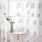 MIULEE Vorhänge mit Florales Stickerei, Gardinen Weiß mit Grau Muste für Wohnzimmer, Schlafzimmer Vorhang Transparent mit Ösen, 2er Set Voile Blumen Durchsichtig Vorhänge, Jeder H 300 X B 140cm
