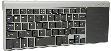 Annadue Mini Clavier sans Fil 2,4 G avec Pavé Numérique, Clavier QWERTY Complet Portable Ultra Compact et Souris Tactile, avec Télécommande de Récepteur USB pour Ordinateur Portable,