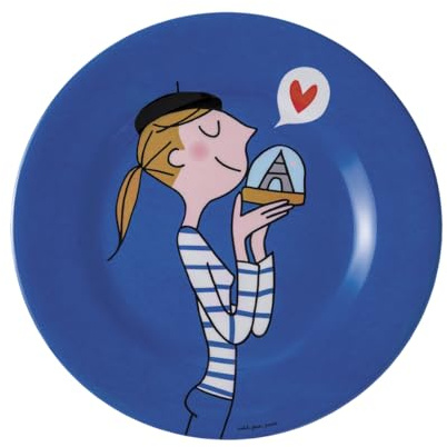 Soledad Petit Jour - Assiette à Dessert Parisienne Bleue Ø 20cm - Mélamine