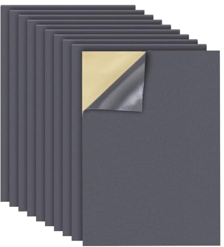 BENECREAT Rouleau de Mousse Autocollante Evergreen de 210x300 mm en Gris, Panneau Isolant en Mousse Adhésive de 2 mm D'Épaisseur pour Fournitures Artistiques, Combler les Lacunes, Emballage