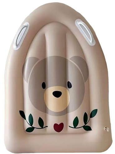 Aufblasbares Bodyboard mit Griffen,Schwimmendes Surfbrett,Leichtes Bodyboard für Kinder Erwachsene,Rutsches Tragbares Schwimmbrett für Jugendliche Erwachsene Anfänger Wasserspielzeug Schwimmen (Bär)