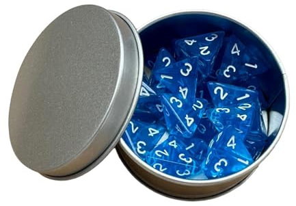 rockible Packung mit 4 seitigen Würfeln 16mm Acryl Polyeder Würfel Set D4, Blau