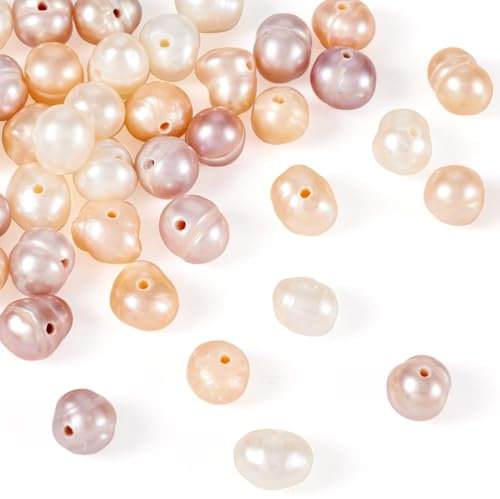 Beadthoven Natürliche Süßwasser-Zuchtperlen, 3 Farben, Kartoffelform, Nuggets-Perlen für Hochzeit, Halskette, Armband, Schmuckherstellung, Loch: 0,5 mm