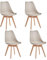 JZGORC 4er Set Modernes Esszimmerstühle, Küchenstühle mit Polsterung und Buchenbeinen für Schlafzimmer, Wohnzimmer, Esszimmer, Küche – Khaki