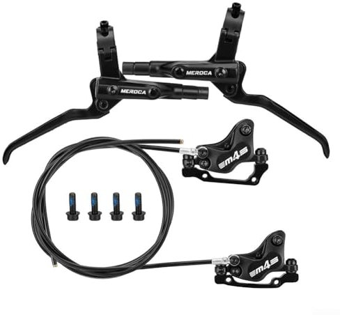 Freno a disco idraulico a 4 pistoncini per bicicletta, pressione olio 4 pistoni, pinza freno di guida sinistra (anteriore) 850 mm/destra (posteriore) 1600 mm (una coppia)