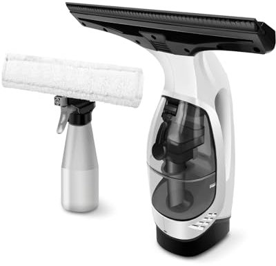 Kabelloser Fensterstaubsauger, Wiederaufladbarer Fenstersauger, Elektrisches Fenstersauger Set, Rakel, Elektrischer Glasreiniger mit 150 ml Wassertank, 2200 mAh Lithium-Ionen Akku