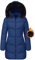 Tuopuda Giacca Invernale Donna Lungo in Pile, Teddyfleece Jacket Zip Termico Giubbotti con Cerniera e Tasche Softshell Piumino Collo Alto Antivento Streetwear Primavera Autunno, Marina, L
