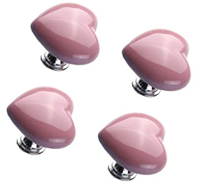 WATIIFUFU 4stücke Herzförmige Keramikknöpfe Möbelknöpfe Zuggriffe Schrankknöpfe Schubladenknöpfe Keramik-türknöpfe Für Zuhause Geschäft