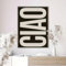 Moderne Schwarz Und Beige Italia Retron Zitate Kunst Ciao Leinwand Poster Gemälde Wand Kunst Bild Für Wohnzimmer Zimmer Dekor 40X50Cm Kein Rahmen