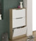 M1C - Zapatero recibidor Champion, Mueble Auxiliar de Entrada con Tres Puertas abatibles, Estructura Color Cambria y Puertas en Blanco