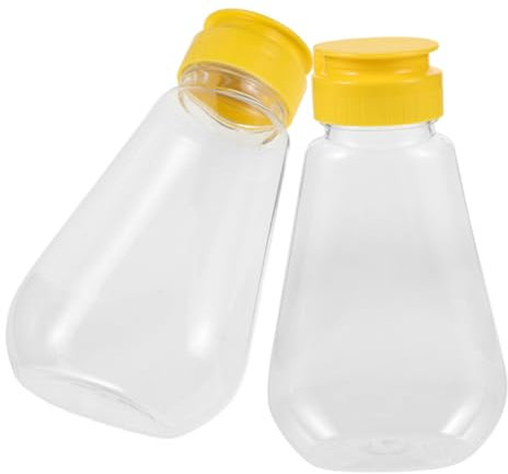 BESPORTBLE 2pièces Bouteilles À Condiments Plastique Distributeur De Miel Étanche Pour Ketchup Moutarde Et Sauce Flacon Squeeze Recyclable Et Réutilisable