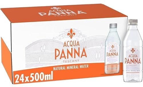 Acqua Panna Still Natural Mineral Water Glass Bottles – 500ml (Pack of 24)