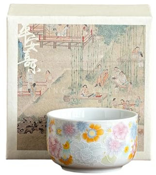Teeservice aus Keramik im chinesischen Stil, Teetasse, kreative und personalisierte florale Haushaltsteetasse – Zen-Meditationstasse [Box]
