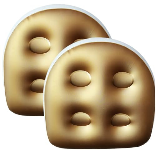 2pcs Silaire de Booster Gonflable 18.5x14.6x5.9 '' Spa et Dos Silat de Bain à remous Gonflable avec siège de Bain à remous d'aspiration, Or pour la Maison