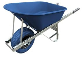 Agri Barrow Wheel Barrow 160 Litre Plastic Wheelbarrow with Puncture Proof Fat Tires - Blue, Ideal for Equestrians, Gardeners, Yard & Garden Maintainers, Farmers, Stable Workers, Allotment Owners