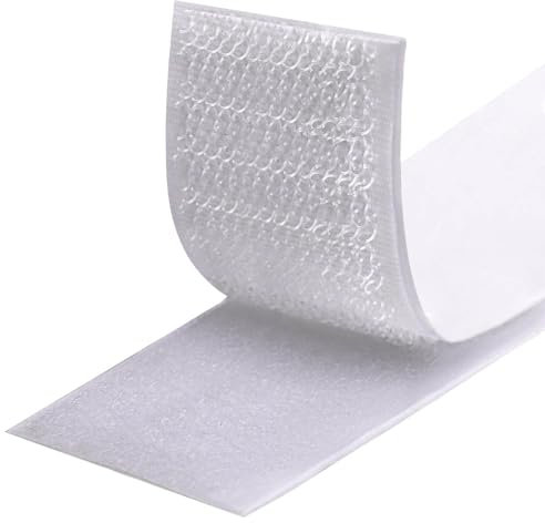 Fesoar Klettband Selbstklebend 3 Meter Extra Stark,Doppelseitig Klebende mit Klettverschluss 30 mm Breit Selbstklebendes Klebepad mit Flauschband und Hakenband (30 mm x 3 m, Weiß)