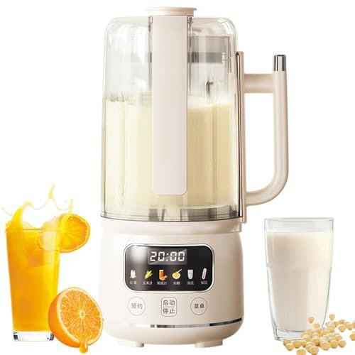 1500ML Soy Milk Maker Machine, 6 in 1 Automatic Nut Milk Maker with Delay Start/AutoClean/Maintain Temperature/Boil Water 12 Blades Wall Breaking Machine for Soybeans, Porridges, Juice, Corn Juice