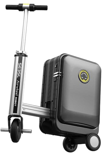Airwheel SE3SL Smart Elektrischer Fahrkoffer, 180 mm Teleskopgriff, 53 cm Höhe, Grau, Schwarz , Modernes Smart-Gepäck