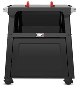 Weber Supporto Premium per Tutti i Barbecue elettrici Lumin/Solido e Stabile, armadietto Chiuso con ripiano Aperto, Compatibile con Sistema Works – Nero (3401232)