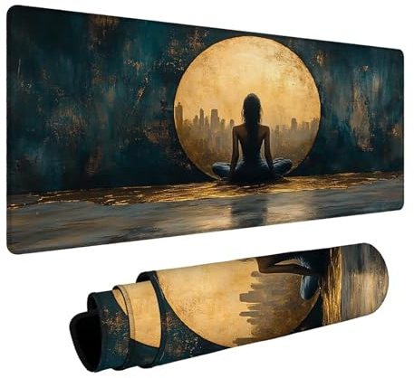 Mauspad Frau Mauspad xxl 50x100x0.3 cm Schreibtischunterlage Abstrakt Wasserfest Gaming Mauspad Genauigkeit und Geschwindigkeit Verbessern für Gaming Zubehör Laptop Büro Geschenke für Männer FSBD-5246