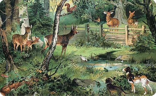 Frühstücksbrettchen Der Wald und seine Bewohner, Brettchen 23x14cm, Waldtiere