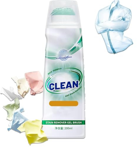 Kraftvolles enzymatisches Fleckenentferner-Gel mit Bürste, Aktiver Enzym-Fleckenentferner für Wäsche, ohne Ausspülen, 200 ml