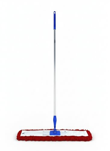 Abbey 40cm Flat Mop for Floor Cleaning - Heavy Duty Commercial Red Sweeper Mop Kit with Handle and Frame - Floor Dusters for Wooden Floors and Hard Floors