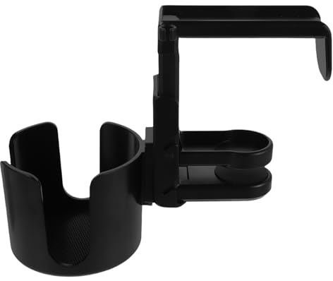 Hemobllo Multifunctional Headphone Stand Cup Holder Clamp Rotation for Office Home Gaming Table Headphone Hanger under Desk for Water Bottle Holder Desk and Desktop
