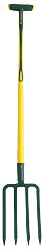 Leborgne, Fourche à Bêcher à Douille 4 dents 8 Mm, Manche Tri-Matière Novagrip Pomme, Tête En Acier Forgé et Trempé, Idéale Pour Sols Durs, Outillage de Jardinage, Assemblée En France