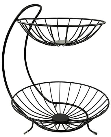 Spectrum 81310 Yumi - Frutero con 2 Alturas, Color Negro