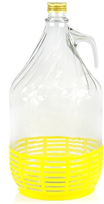 Made in Italy Weinballon Glasballon mit Schraubverschluß und Kunststoffkorb Glasflasche Gärballon 5 L