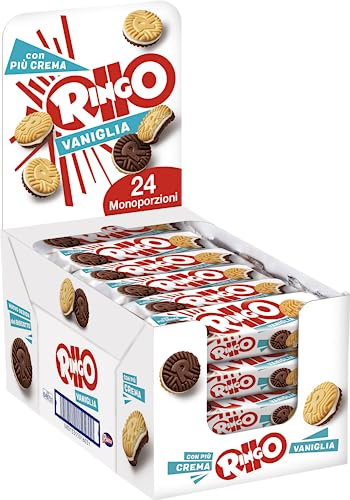 Pavesi - Ringo biscotti farcito con crema alla vaniglia 55gr, confezione da 24 [1320gr]