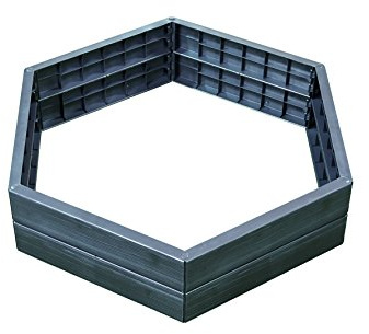 Exaco Trading Company 645100 Modernes modulares Hochbeet in sechseckiger Form, 2 Paneele, hoch