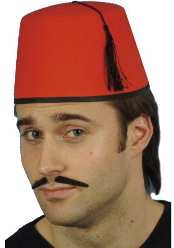 Around The World Adult Fancy Party Mens Fez Hat With Black Tassel Red Pack Of 3
