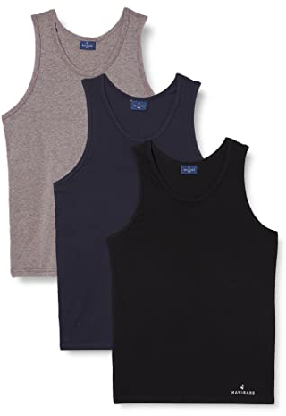 Navigare 572/S Canottiera, Multicolore (Grigio/ Nero/ Navi), X-Large (Taglia produttore:6), Pacco da 3, Uomo