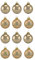 Thüringer Glasdesign A012-0606-1340 - 12 teiliges Glaskugel Sortiment in Gold, Uni glanz und Deko matt mit Dekor Kerze