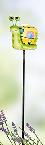 GILDE Gartenstecker Gartenstab Gartendeko lustige Schnecke, 100 cm