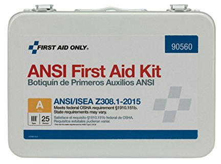 First Aid Only 90560 Bulk ANSI A 25-Person Emergency First Aid Kit for Office, Home, and Construction, 89 Pieces