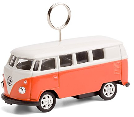 corpus delicti :: Karten- und Fotohalter kompatibel mit VW Bus/fahrbarer Tischkartenhalter für Namensschilder, Platzkarten Hochzeiten (orange) (20.2o)