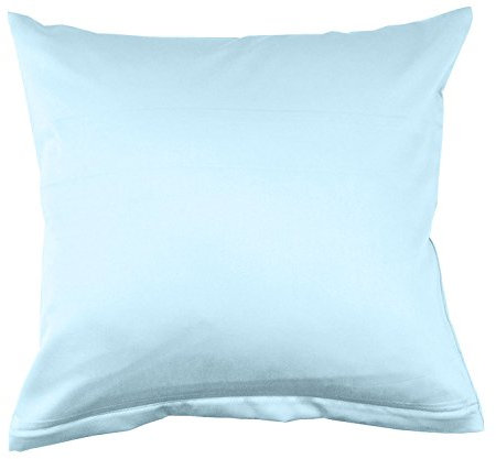Lorena Uni Classic Mako-Satin Kissen Bezug einfarbig Baumwolle (hellblau, 40 cm x 80 cm)