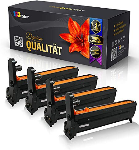 123Color 4X Alternative Trommeleinheit kompatibel für Oki C 610 CDN C 610 DM C 610 DN C 610 DTN C 610 N Schwarz Cyan Magenta Yellow 44315108 44315107 44315106 44315105 Drum Set KCMY