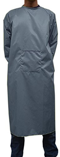 UE STORE Adults Long Sleeve Cooking Kitchen Apron Waterproof Butcher Artist Apron (Gray)