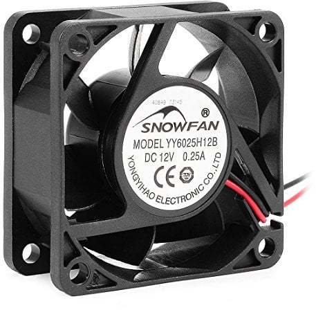 sourcingmap 60mm x 60mm x 25mm 12V DC Cooling Fan Long Life Dual Ball Bearings PC Case Fan