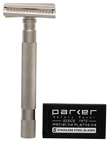 PARKER Semi Slant Safety Razor Satin Graphite Finish, 70 ml