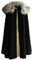 MSOrient Herren Mittelalter Wikinger Umhang Pelz Cape Cosplay Kostüm Renaissance König mit Pelz Umhang Halloween Kostüm, Schwarz, 3XL