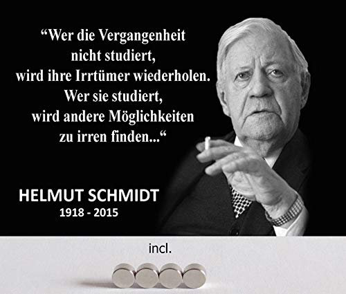 Blechschild 20x30cm gewölbt incl. 4 Magneten Wer die Vergangenheit Spruch Helmut Schmidt Deko Geschenk Schild