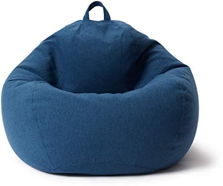 Lumaland Sitzsack Comfort Line | Indoor Beanbag 90x110x50cm mit mehr als 1,9 Mio. anpassbaren EPS-Perlen | Weiches & Komfortables Bodenkissen | Sessel für Kinder & Erwachsene | 250 L [Dunkelblau]